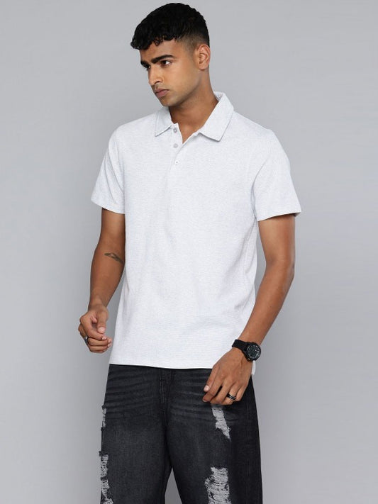 Men’s White Polo T-Shirt – Premium Regular Fit Solid Polo