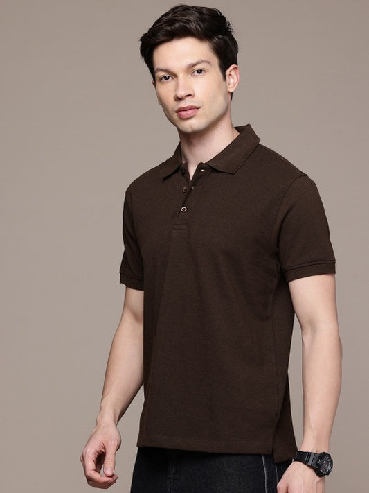 Men’s Dark Brown Polo T-Shirt – Premium Regular Fit Casual Polo