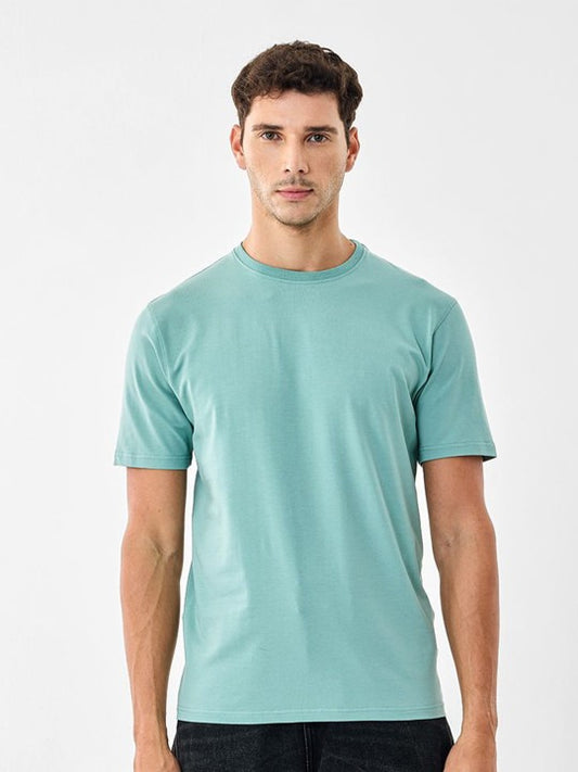 Premium Mint Green Oversized Cotton T-Shirt for Men | Casual Crew Neck Tee