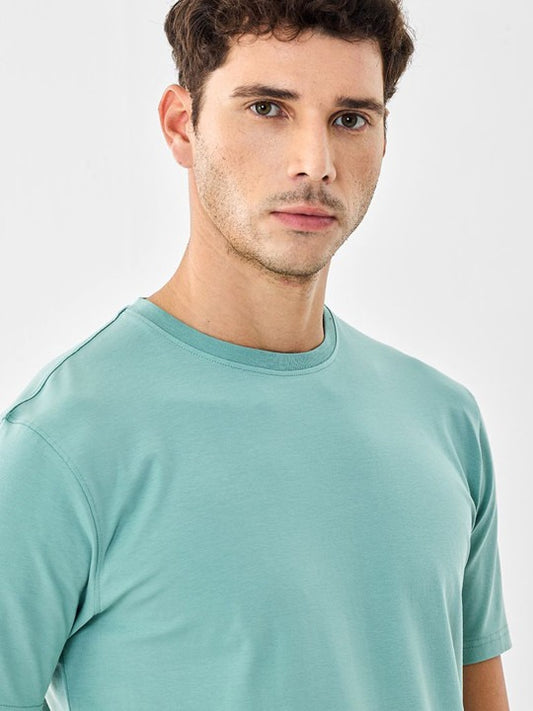 Premium Mint Green Oversized Cotton T-Shirt for Men | Casual Crew Neck Tee