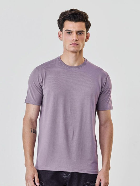 Premium Lavender Oversized Cotton T-Shirt for Men | Casual Crew Neck Tee